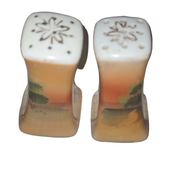 Vintage ceramic mid century modern salt and pepper shakers Japan - Picture 7 of 11